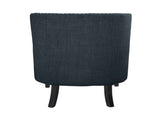 Modern Traditional Accent Chair Button Tufted BlueTextured Fabric Upholstery Solid Wood 1pc Living B011P182653
