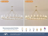61.4' Gold Wagon Wheel Chandelier With 24 Lights Kit , Pendant Light with Seeded Glass W5008P543993