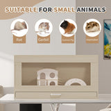 Hamster Cage,Rat Cage Wood with Independent Storage Cabinet,House for Chinchilla with Guinea Pig W1850P168639