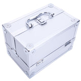 ZNTS SM-2176 Aluminum Makeup Train Case Jewelry Box Cosmetic Organizer with Mirror 9"x6"x6" Silver 05418459