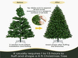 6FT Pre-lit Artificial Hinged Christmas Fir Tree with Stand and 300 LED Warm Lights,Green 45124512