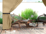 11' x 11' Double Roof Outdoor Gazebo, Beige Patio Gazebo with Curtains, Church Windows 82612795
