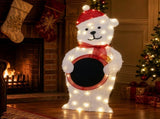 2.5D Polar Bear with Light Ball Christmas Decor 3ft, 54 Warm White LED Animal Dcor, US Plug 5V 6W 39515552