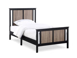 Connelly Reversible Panel Twin Bed Black/Vintage Walnut B02263748