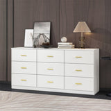 ZNTS Modern White 9-Drawer Dresser for Bedroom - Ample Storage Wide Chest of Drawers, Sturdy & Safe W1785136033