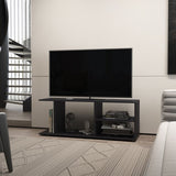 Tubac TV Rack in Melamine with Open Storage, Black B128P237133