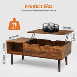 ZNTS Lift Top Coffee Table ,Wooden Furniture with Hidden Compartment and Adjustable Storage 06423427