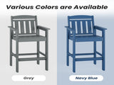 Tall Chairs Set of 2, HDPE Bar Stools with Connecting Tray, Bar Height T3623P408124