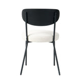 Boucle modern kitchen dining chair Bentwood covered with ash veneer Chair back, metal with black W210132427