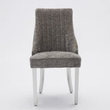 Rayon Cloth Flocking Chenille Dining Chairs Channel Kitchen Dinner Chair Comfy Fabric Upholstered W1143P293316