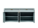 Modern Wave-Pattern Sideboard Cabinet with 2 Drawers and 4 Doors, 3-Level Adjustable Shelves, N711P269068C
