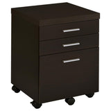 ZNTS Cappuccino 3-Drawer File Cabinet B062P153729