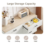 ZNTS 6 Drawer Dresser for Bedroom with Deep Drawers, Wood & Chest of Drawers, Modern White Long 77098686