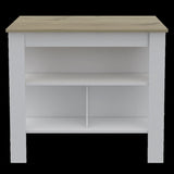 Brooklyn Antibacterial Surface Kitchen Island, Three Concealed Shelves B128P148887