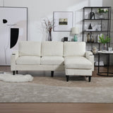 UNITED WE WIN Sofa for three, solid wood frame, Chenille fabric, side pocket, with two cup holders, W1568142735