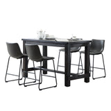 Bronco Antique Wood Finished Counter Height Dining Set Table and Four Gray Chairs T2574P194595