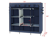 69" High-leg Non-woven Fabric Assembled Cloth Wardrobe Dark Blue 48617432