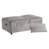 ZNTS Modern Lift Top Storage Bench with Pull-out Bed 1pc Brownish Gray Velvet Tufted Solid Wood Furniture B011P170006