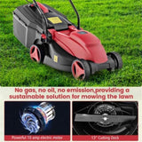 10 ampere 13 inch electric rope lawn mower with dual safety switches -Red 49464649