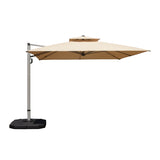 10'X10' Square Cantilever Umbrella with Center Pole, Beige W1859P337786
