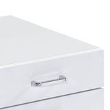 ZNTS White and Chrome 3-Drawer Rectangular File Cabinet B062P184520