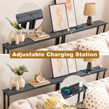 2 Pack 39.4" Narrow Console Sofa Table with Power Outlets and USB Ports, Long 80830381
