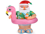 5.9 FT Lighted Christmas Inflatable Decoration, Inflatable Hawaii Santa Claus Outdoor Decoration, 23376680