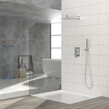 Dual Shower Head - 12 Inch Wall Mounted Square Shower System with Rough-in Valve,Chrome W1243132125
