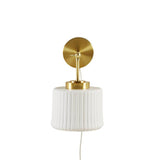 White Ceramic Wall Sconce with Adjustable Swing Arm B035P264534