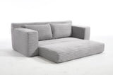 Loveseat Sofa with Memory Foam & Steel Frame - No Assembly, Convertible 2-in-1 Design, Corduroy W2959P272125