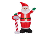 8.2FT Lighted Christmas Inflatable Decoration, Inflatable Santa with North Pole Road Sign, Funny 52233352