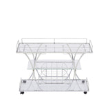 ZNTS Electroplated Glass Bar Cart, With Wine Rack And Glass Holder, For Kitchen, Serving, Hotel Silver 50720217