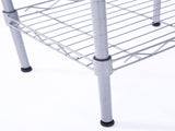 4 Shelf Storage Rack Rectangle Carbon Steel Metal Assembly, Silver Gray 36619690