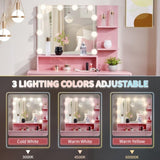 Pink Textured Particle Board with Melamine Coating Vanity Set with 1 Drawer, 1 Door, and 3 Shelf 48357904