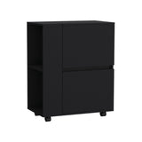 Glasgow Bar Cart Two Pull-Down Door Cabinets and Two Open Shelves B070P173175