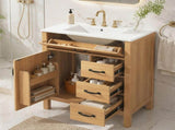 30 Inch Bathroom Vanity with Ceramic Sink, Modern Bathroom, Soft Close Hinges & Drawers, MDF N729P488578N