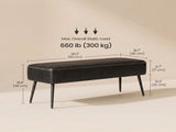 Mid-Century Modern Entryway Bench, Black 32942847