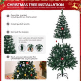 ZNTS 5 FT Artificial Snow Tipped Christmas Tree, Unlit Christmas Pine Tree with 480 Branch Tips and 66007395