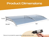 Awning for Door Entrance Window, 38x80 Inch Window Canopy Exterior, UV Rain Snow Protection for 53747969