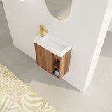 ZNTS 20'' Floating Wall-Mounted Bathroom Vanity with White Resin Sink & Soft-Close Cabinet Door 07639748