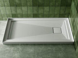 48x32 Inch White Acrylic Shower Base, Right Drain, Non-Slip Surface T5595P487470