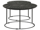 Matte Black 2-Piece Nesting Table B062P153894