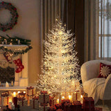 4FT Pre-lit Aspen Fir Artificial Christmas Tree, Hinged Xmas Tree 280 Snow Flocked Branch Tips, 230 61328301