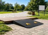 3.5" Rise Rubber Threshold Ramp, Upgraded 1-Channel Door Ramp for Cars, Natural Rubber with Non-Slip 49726580