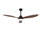 Hot sales 52 Inch Indoor Black Ceilings With Lights, Dimmable LED, 3 Solid Wood Blades, Ceiling W2991P338637