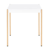 ZNTS White and Gold Square End Table B062P181417