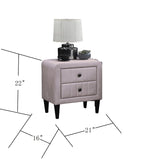 ZNTS Light Pink Color Velvet Gorgeous 1pc Nightstand Bedside Table 2x Drawers Bedroom Furniture Sleek B011P190169