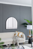 33" x 31" Arched Decorative Accent Mirror with Iron Metal Frame, Wall Deor for Bathroom, Bedroom, W2078P195624