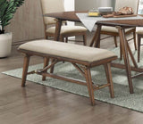 ZNTS Modern Design 1pc Bench Fabric Upholstered Seat Brown Finish Wooden Dining Kitchen Furniture B011P196940