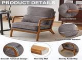 Low Arm Accent Chair - Light Gray Corduroy Upholstered Indoor Lounge Chair, Compact Single Seater 44914714